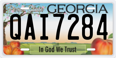 GA license plate QAI7284