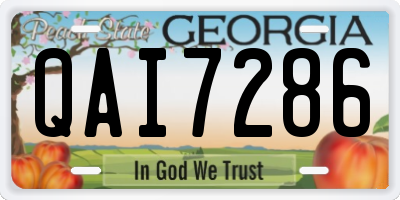 GA license plate QAI7286