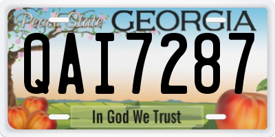 GA license plate QAI7287