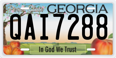 GA license plate QAI7288