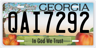 GA license plate QAI7292