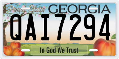 GA license plate QAI7294