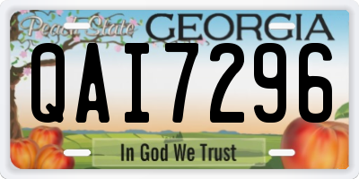 GA license plate QAI7296