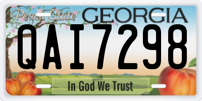 GA license plate QAI7298