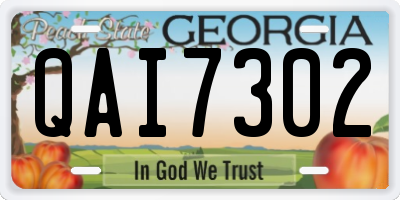 GA license plate QAI7302