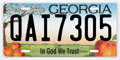 GA license plate QAI7305