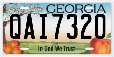 GA license plate QAI7320