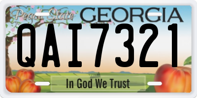 GA license plate QAI7321