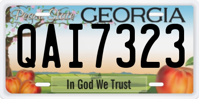 GA license plate QAI7323