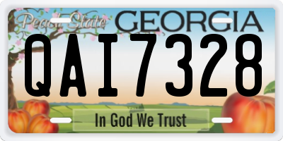 GA license plate QAI7328