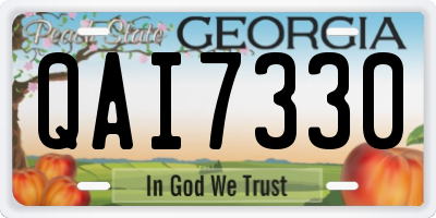 GA license plate QAI7330