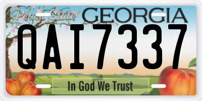 GA license plate QAI7337