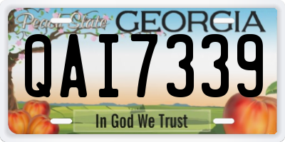 GA license plate QAI7339