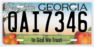 GA license plate QAI7346