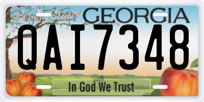 GA license plate QAI7348