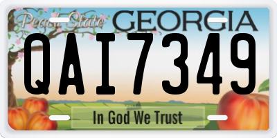 GA license plate QAI7349