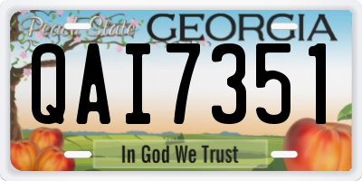 GA license plate QAI7351