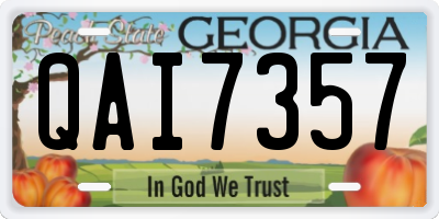 GA license plate QAI7357