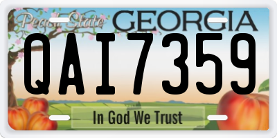 GA license plate QAI7359