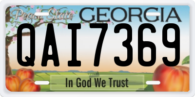 GA license plate QAI7369