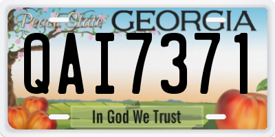 GA license plate QAI7371