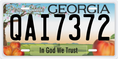 GA license plate QAI7372