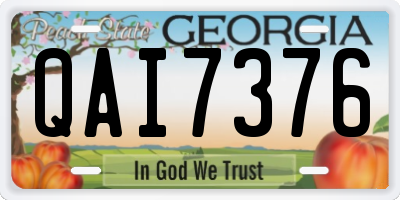 GA license plate QAI7376