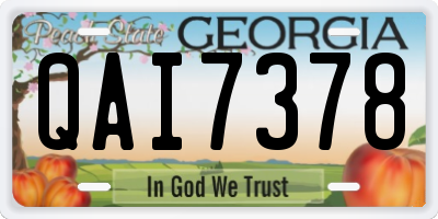 GA license plate QAI7378