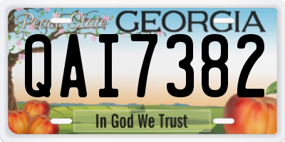 GA license plate QAI7382