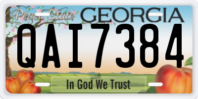 GA license plate QAI7384