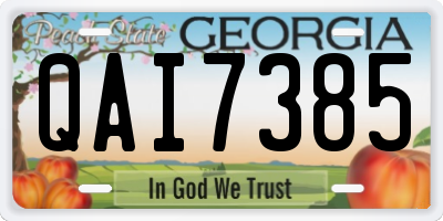 GA license plate QAI7385
