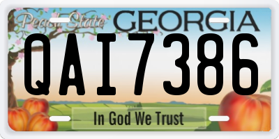 GA license plate QAI7386