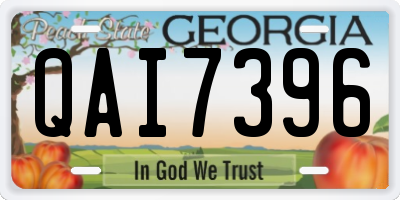 GA license plate QAI7396