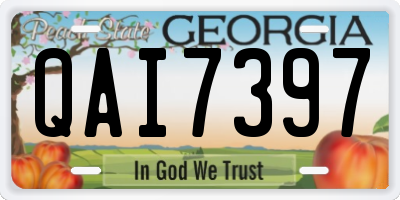 GA license plate QAI7397