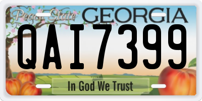 GA license plate QAI7399