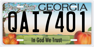 GA license plate QAI7401