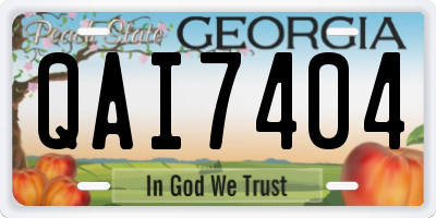 GA license plate QAI7404