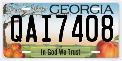 GA license plate QAI7408