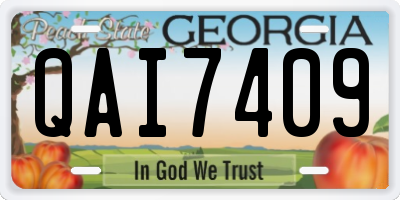 GA license plate QAI7409