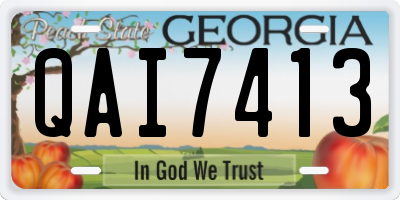 GA license plate QAI7413