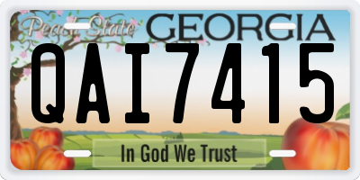 GA license plate QAI7415