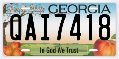 GA license plate QAI7418