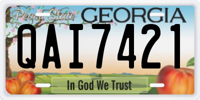GA license plate QAI7421