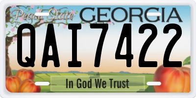 GA license plate QAI7422