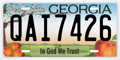 GA license plate QAI7426