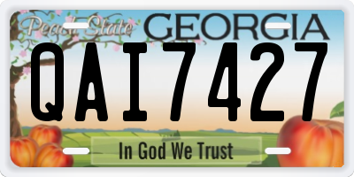 GA license plate QAI7427