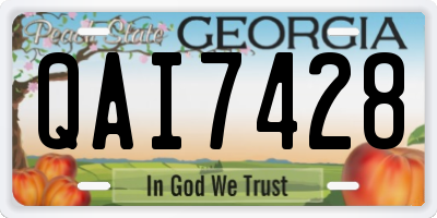 GA license plate QAI7428