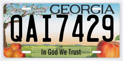 GA license plate QAI7429