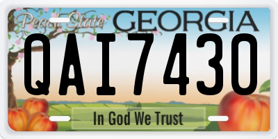 GA license plate QAI7430