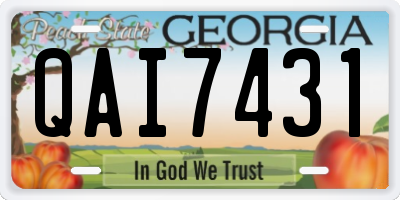 GA license plate QAI7431